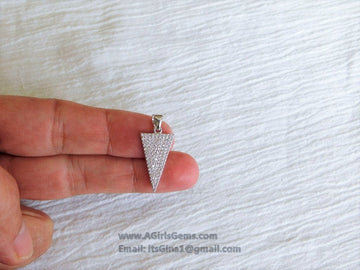 CZ Micro Pave Arrow Charm, Cubic Zirconia Arrowhead Pendant, Gold, Black, Rose Gold, Silver - A Girls Gems